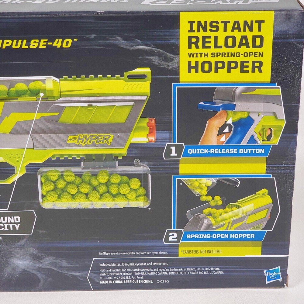 Nerf Hyper Impulse-40 Blaster Spring-Open Hopper Instant Reload 30‎ Rounds NEW - Picture 6 of 8